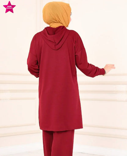 Turkish Hooded 2PCs Tunic + Pant - USA Hijab World