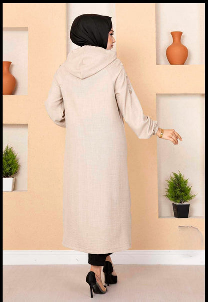 Turkish Long Hijab Cape with Zippered Pocket - USA Hijab World