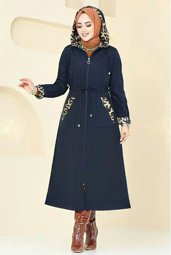 Turkish Trench coat Navy Blue - USA Hijab World