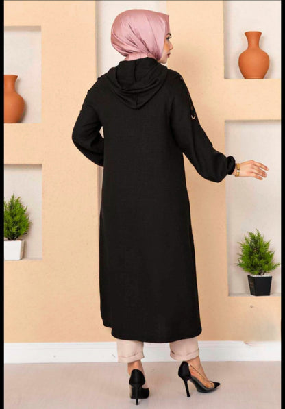 Turkish Long Hijab Cape with Zippered Pocket - USA Hijab World