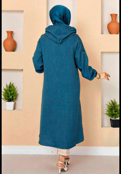 Turkish Long Hijab Cape with Zippered Pocket - USA Hijab World