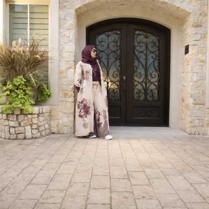 Italian Linen Dress Set with Pant  Beige