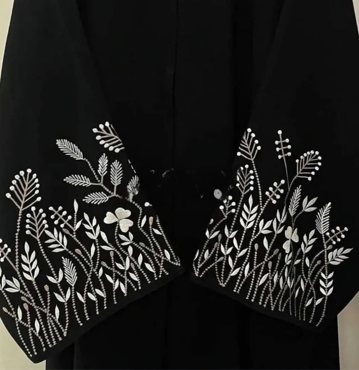 2 Piece Embroidery Dubai Abaya with Hijab