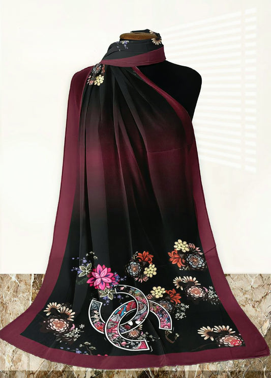 Crepe Chiffon Hijab Printed Ch2025- Modest Hijab Wear