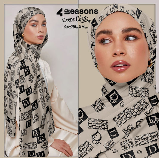 Crepe Chiffon Brand name Shawl Dior4 - USA Hijab World