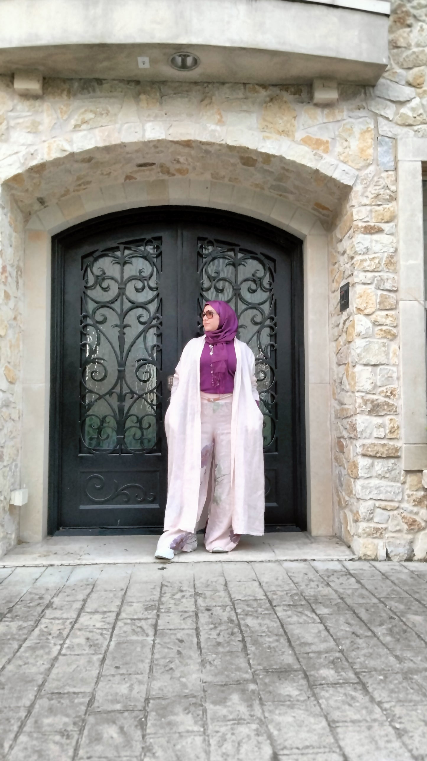 2025 Italian Cardigan Linen  Set with Pants Pink