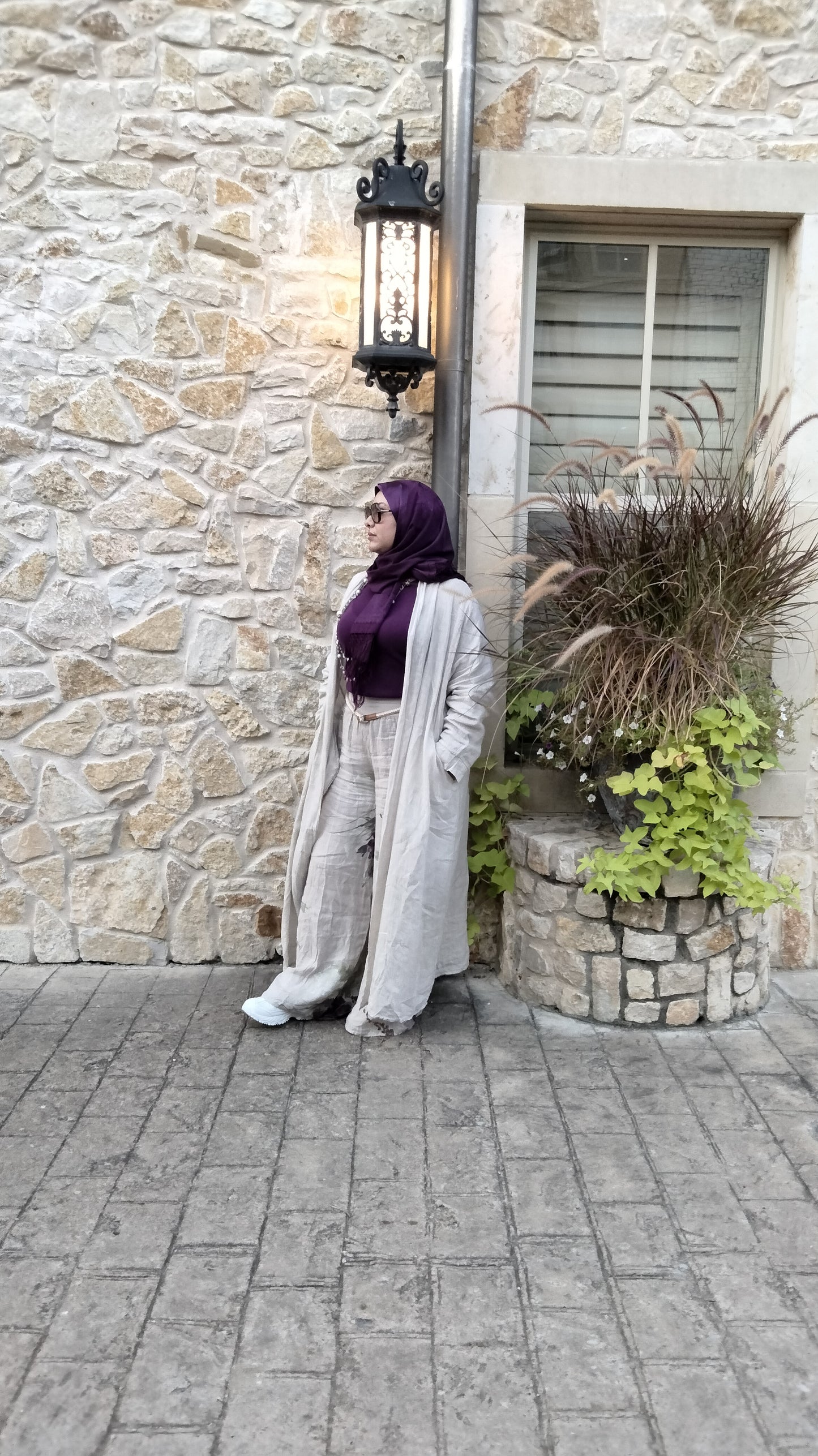 2025 Italian Cardigan Linen Set with Pants Beige