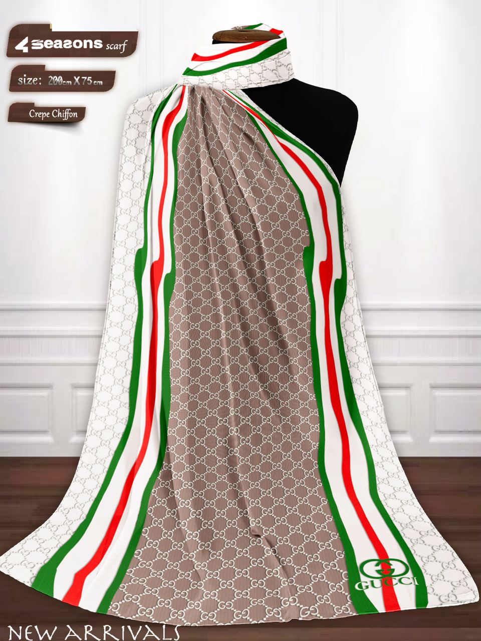 Crepe Chiffon Brand name Gucci1 - USA Hijab World