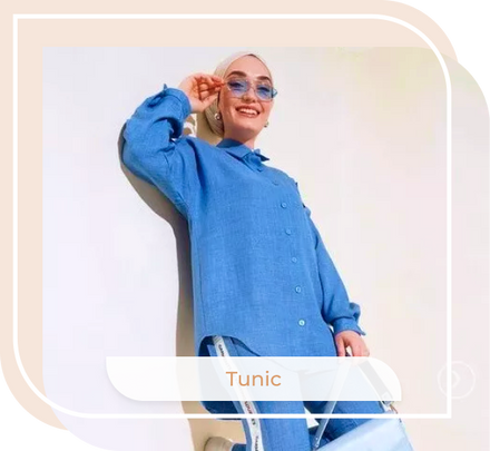 tunics for women girls 2 Piece Set with Stripe Detailed Trousers hijab wear - USA Hijab World
