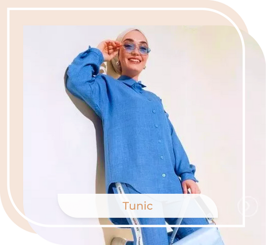 tunics for women girls 2 Piece Set with Stripe Detailed Trousers hijab wear - USA Hijab World