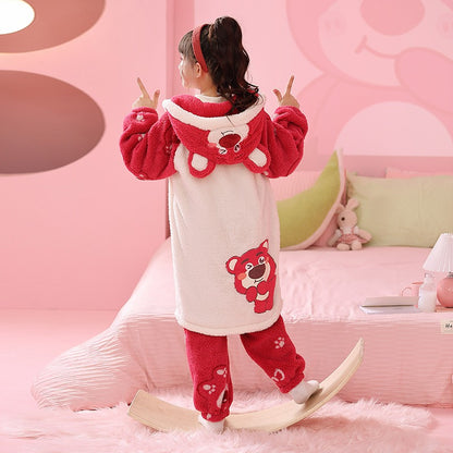 Winter pajama set for Girls winter sleepwear for girls  Red