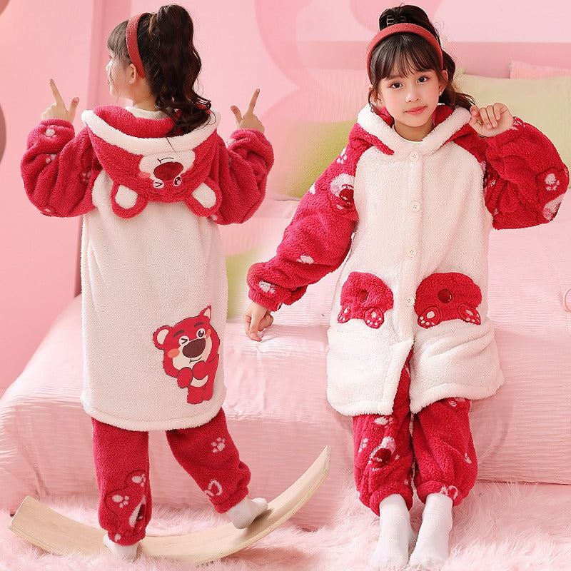 Winter pajama set for Girls winter sleepwear for girls  Red