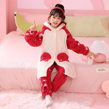 Winter pajama set for Girls winter sleepwear for girls  Red