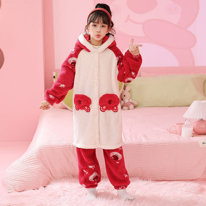 Winter pajama set for Girls winter sleepwear for girls  Red