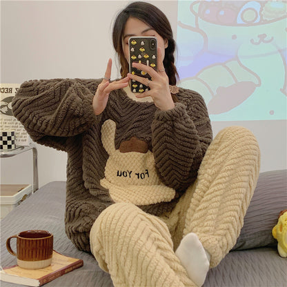 Winter Warm Thick Oversize Pajama Brown