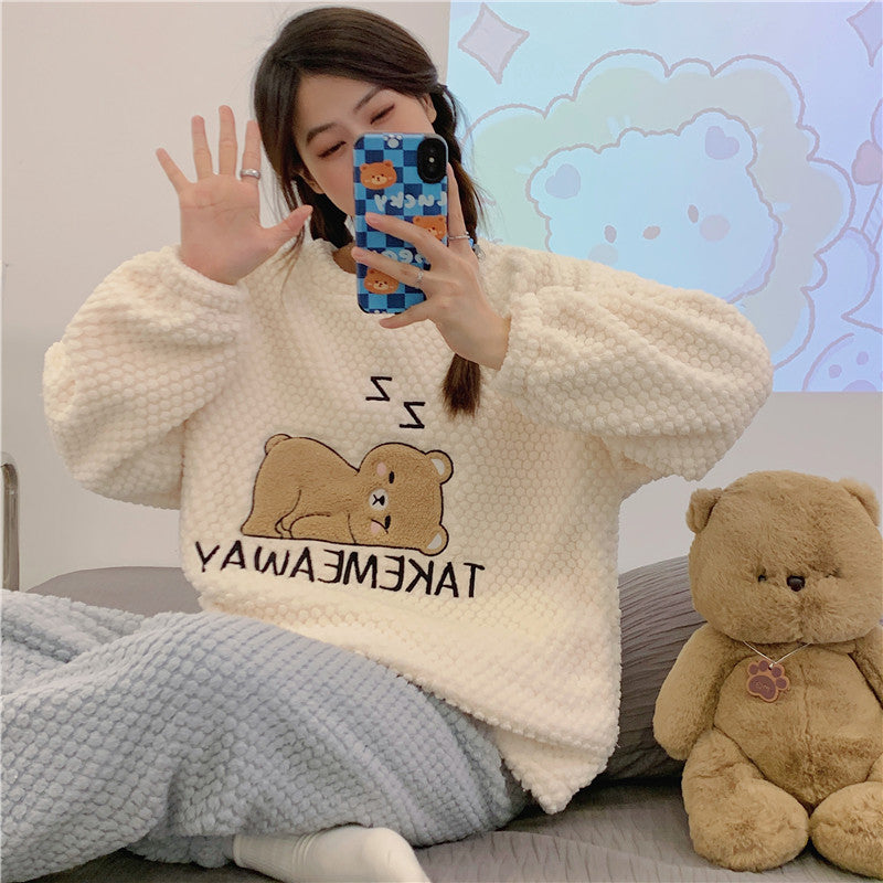 Winter Warm Thick Oversize Cartoon Sleepy Bear Pajama - USA Hijab World