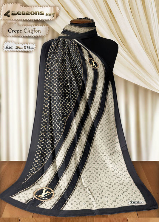 Crepe Chiffon Brand name Louis Vuitton3 - USA Hijab World