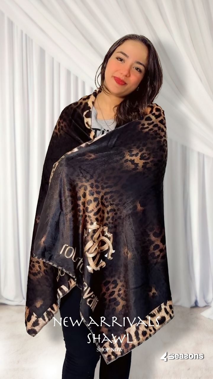 Double Layer Brand name Poncho Shawl Roberto Cavalli - USA Hijab World