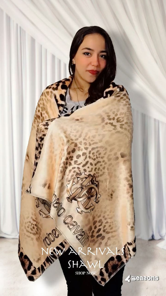 Double Layer Brand name Poncho Shawl Roberto Cavalli1 - USA Hijab World