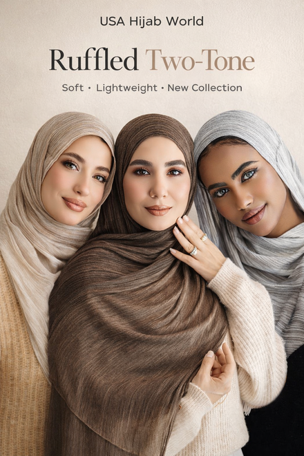 Ruffled Gradient Hijab – Earthy Tones Collection