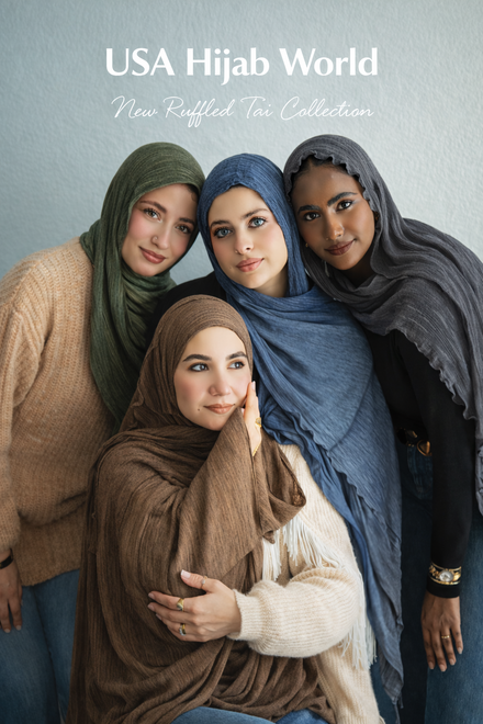 Ruffled Gradient Hijab – Warm Tones Collection