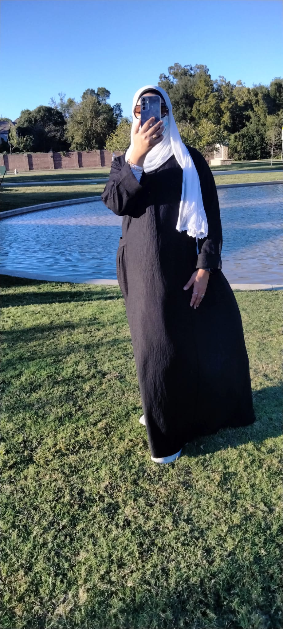 Long Sleeve Maxi Linen Dress Black - USA Hijab World