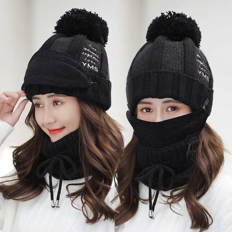 3 PCs Outdoor Hood for girls women & nose cover and Neck Warmer