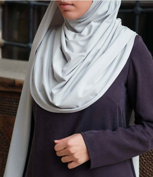 Turkish Premium Jersey Shawl Grey - USA Hijab World