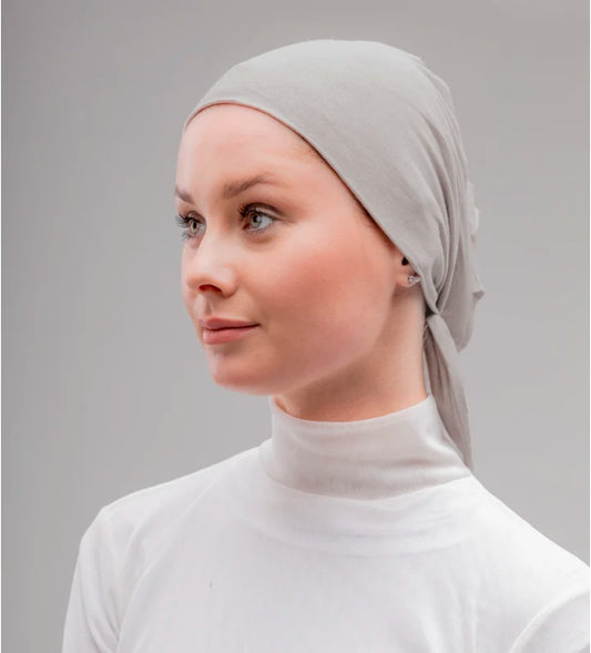 Le Voile No Thread Under scarf Egyptian Cotton with Tie-Back Ice