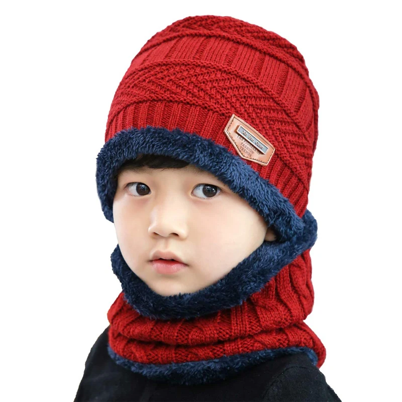 2 PCs Outdoor Hood and Neck Warmer for Kids