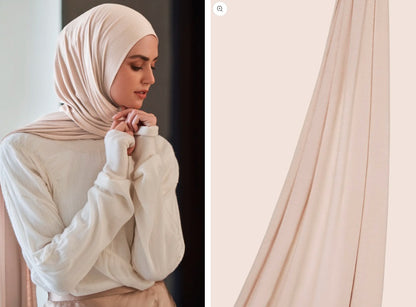 Turkish Premium Jersey Shawl Light Beige - USA Hijab World