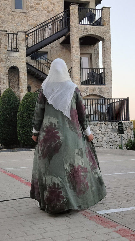 Italian Linen Set with Pants Olive