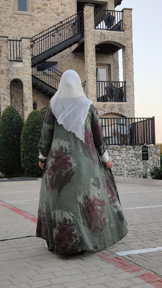 Italian Linen Set with Pants Oilve