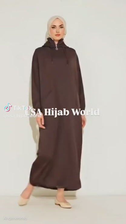 Modest Wear Turkish Hooded Pocket Abaya