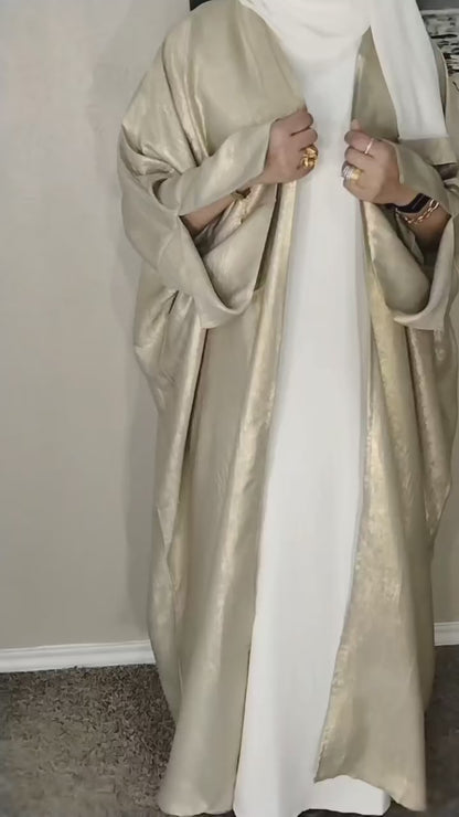 3 Piece Oversized Butterfly crushed Velvet Dubai Abaya