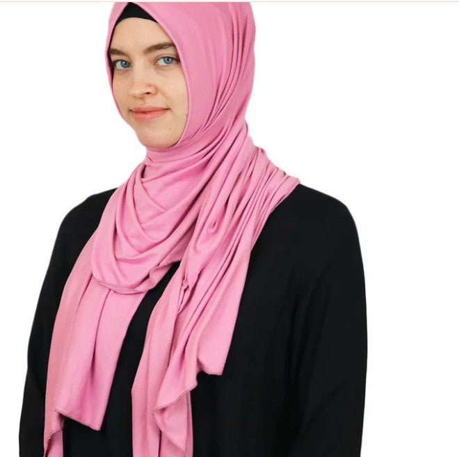 Turkish Premium Jersey Shawl Rose - USA Hijab World