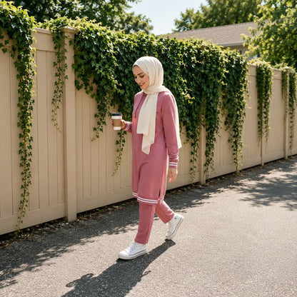 Turkish Hooded Long Tunnel 2 Piece Set Tunic